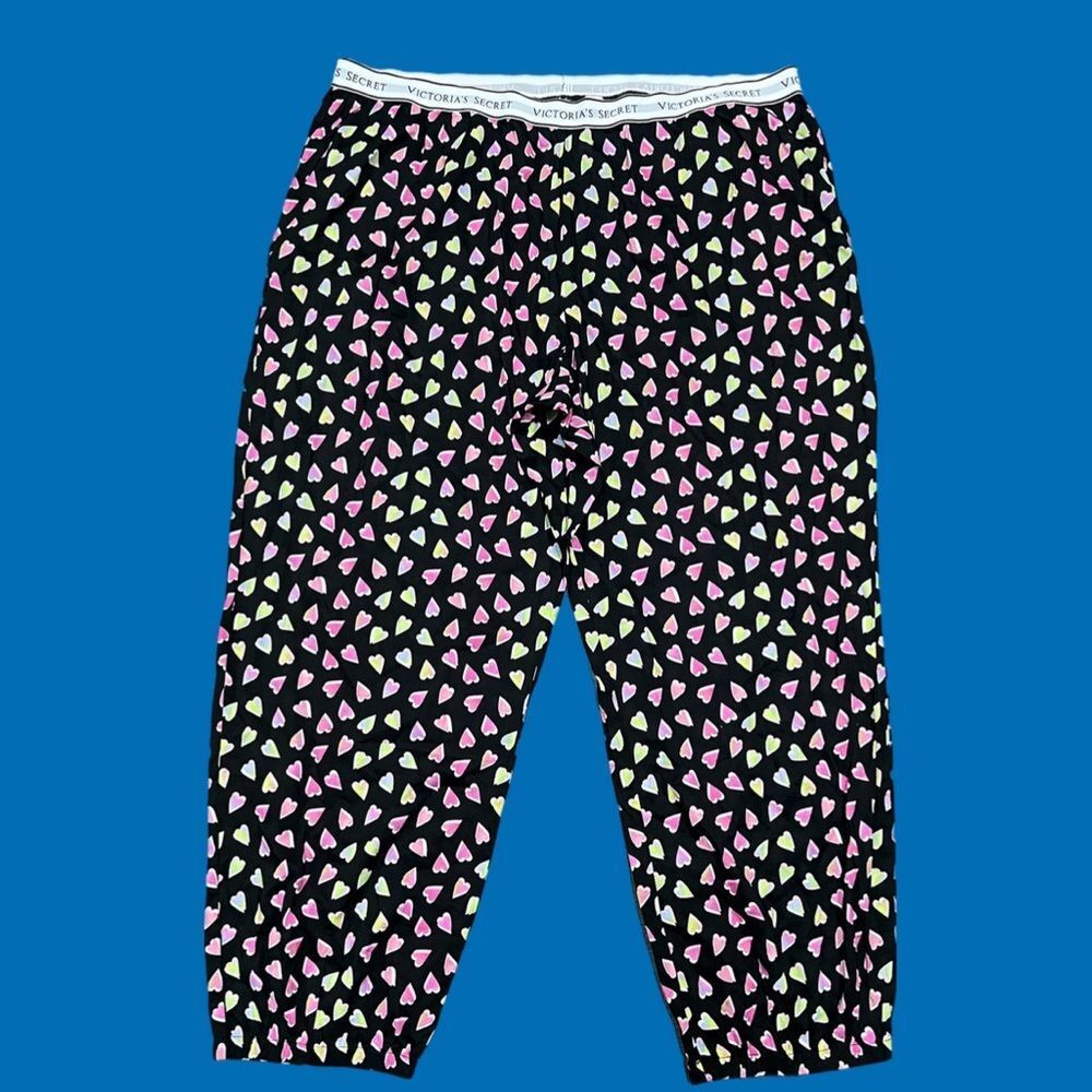 Victoria's Secret Hearts all over jogger Pajama pants elastic waist XXL